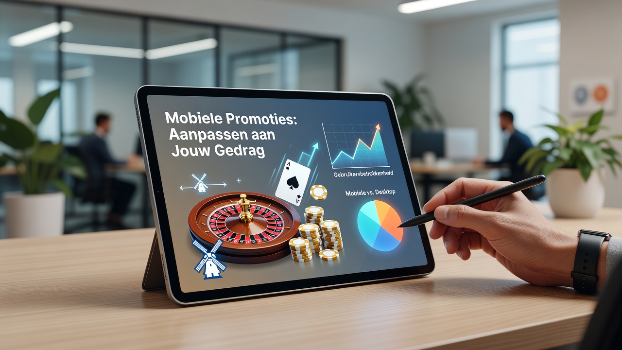 Mobiele casino app interfaces met promotionele banners voor Nederlandse spelers