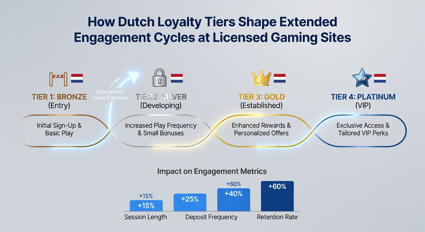 Grafiek van engagement cycli en tier progressie bij Nederlandse gaming sites