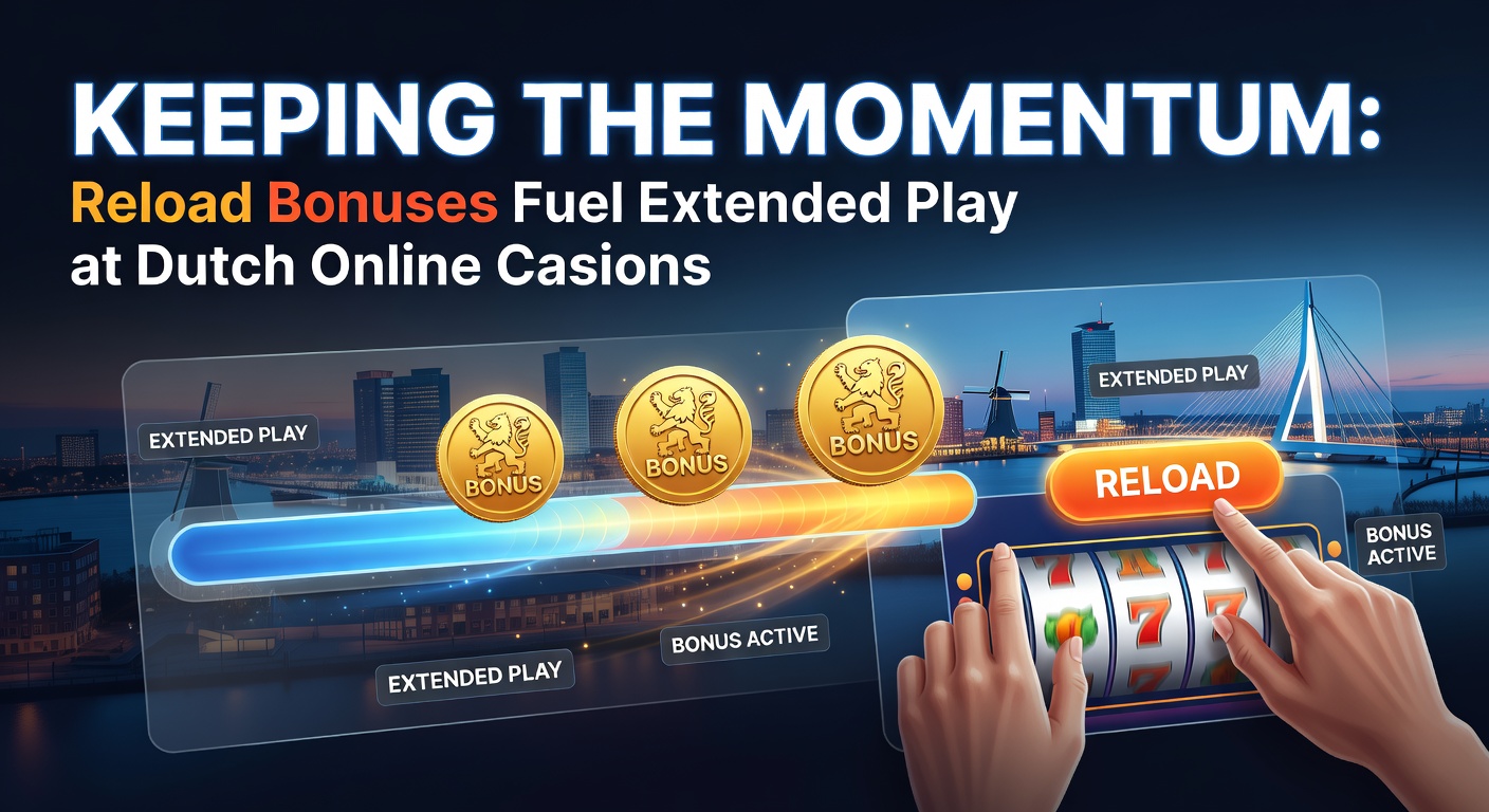 Speler activeert reload bonus op een slotmachine in een Nederlands online casino, met vallende munten en extra spins in actie